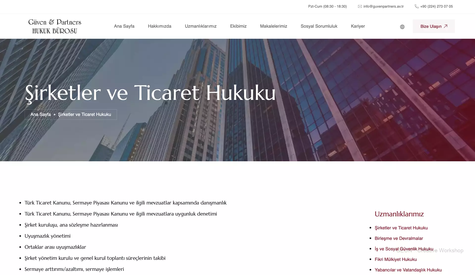 Bursa Güven Partners Hukuk Bürosu Web Tasarım